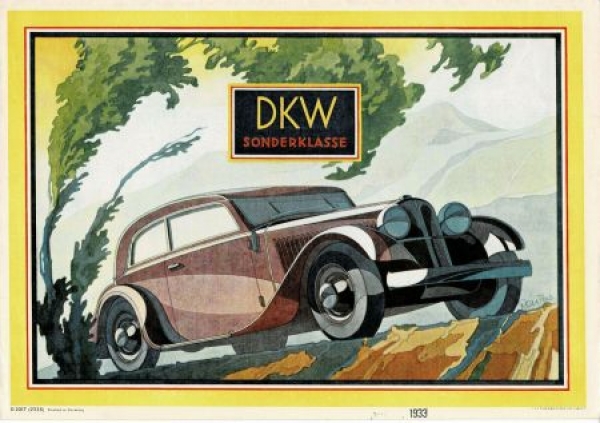 DKW Sonderklasse Modellprogramm 1933 Reuters Automobilprospekt (4635)